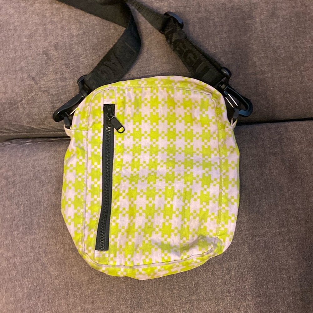 Stylish Lime Green and White Crossbody Bag